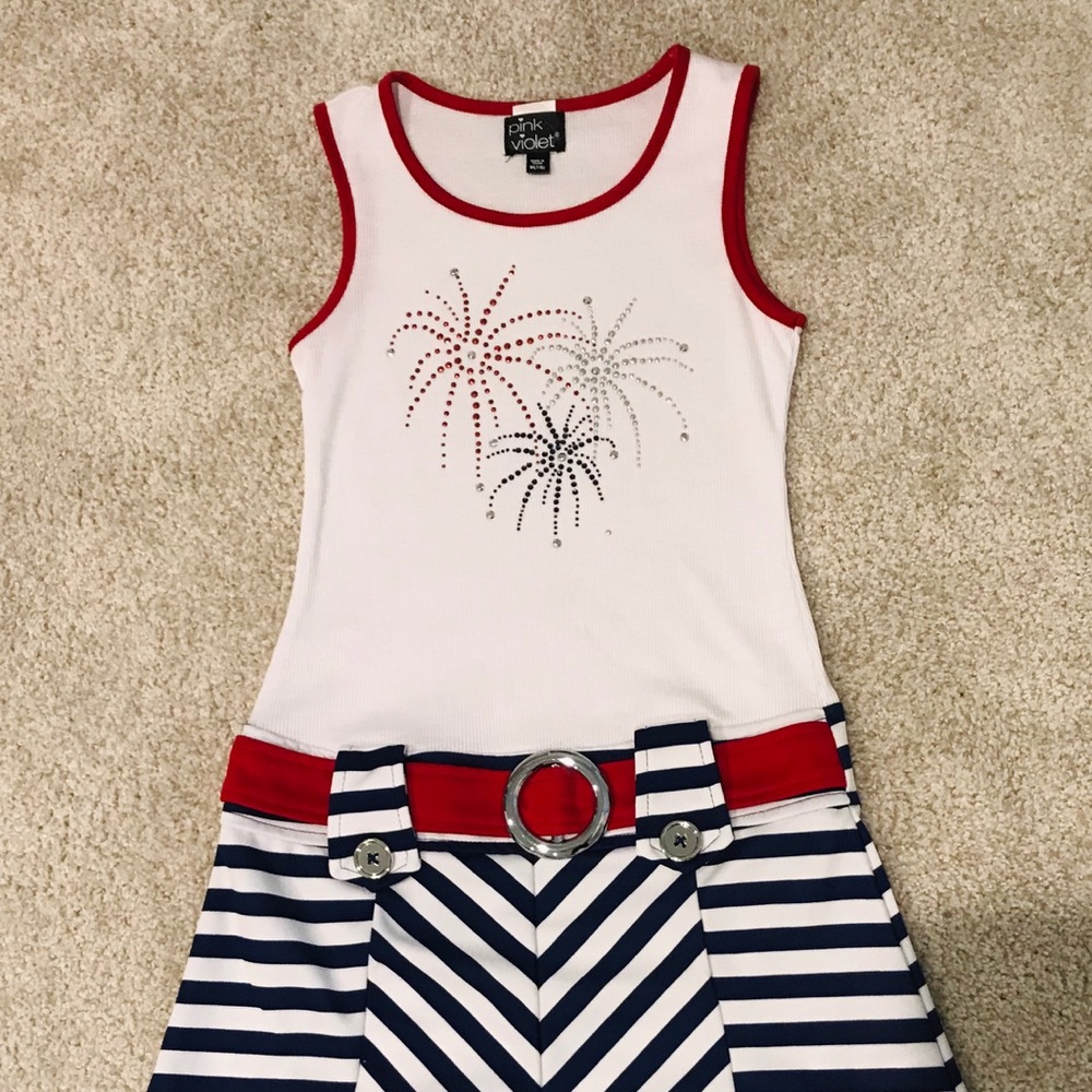 Patriotic Firework Dress red white and blue